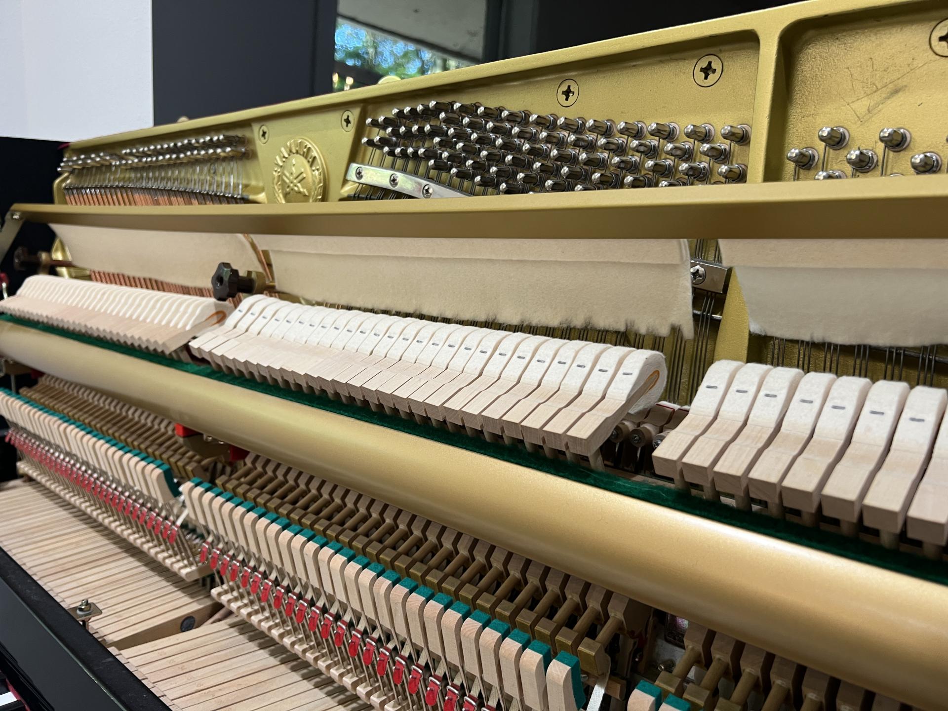 Cable & Nelson (Yamaha) C116 Upright Piano in Black Polyester – Gallery image – Roberts Pianos Houston