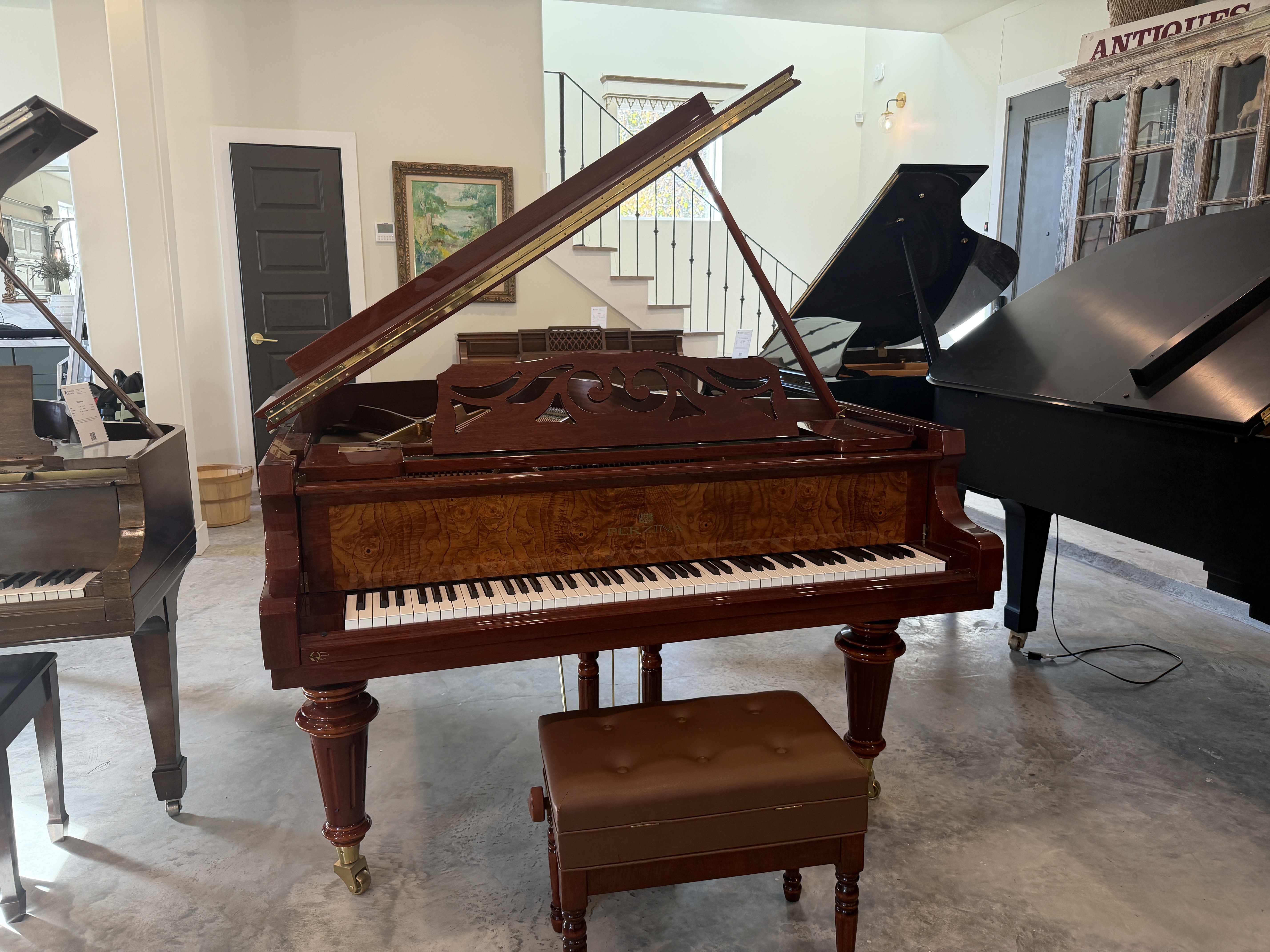 Perzina Gp187 Grand Piano in Walnut – Inventory thumbnail – Roberts Pianos Houston